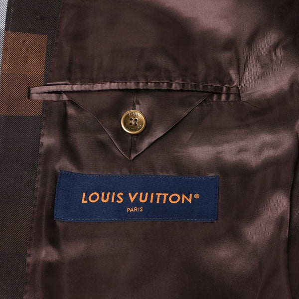 Very Good Condition LOUIS VUITTON 24AW 2B Tailored Jacket HRJ61E Size 60 Damoflage Single Brown Gray Used 4a000028