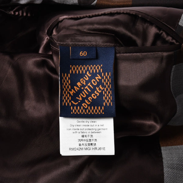 Very Good Condition LOUIS VUITTON 24AW 2B Tailored Jacket HRJ61E Size 60 Damoflage Single Brown Gray Used 4a000028