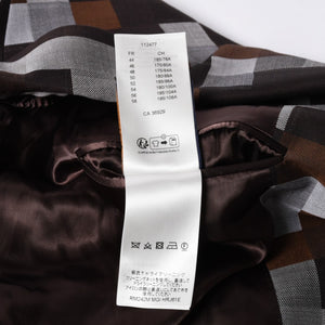 Very Good Condition LOUIS VUITTON 24AW 2B Tailored Jacket HRJ61E Size 60 Damoflage Single Brown Gray Used 4a000028