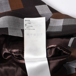 Very Good Condition LOUIS VUITTON 24AW 2B Tailored Jacket HRJ61E Size 60 Damoflage Single Brown Gray Used 4a000028