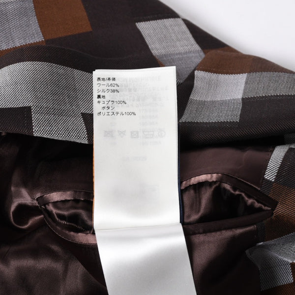Very Good Condition LOUIS VUITTON 24AW 2B Tailored Jacket HRJ61E Size 60 Damoflage Single Brown Gray Used 4a000028