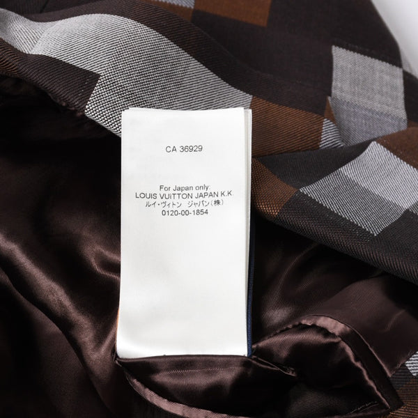 Very Good Condition LOUIS VUITTON 24AW 2B Tailored Jacket HRJ61E Size 60 Damoflage Single Brown Gray Used 4a000028