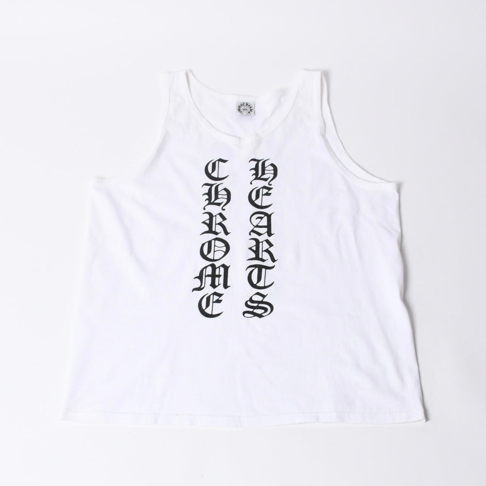 vCHROME HEARTS Chrome Hearts Old Model Tank Top Size M Old English Logo White Black Good Condition Used 4a000559