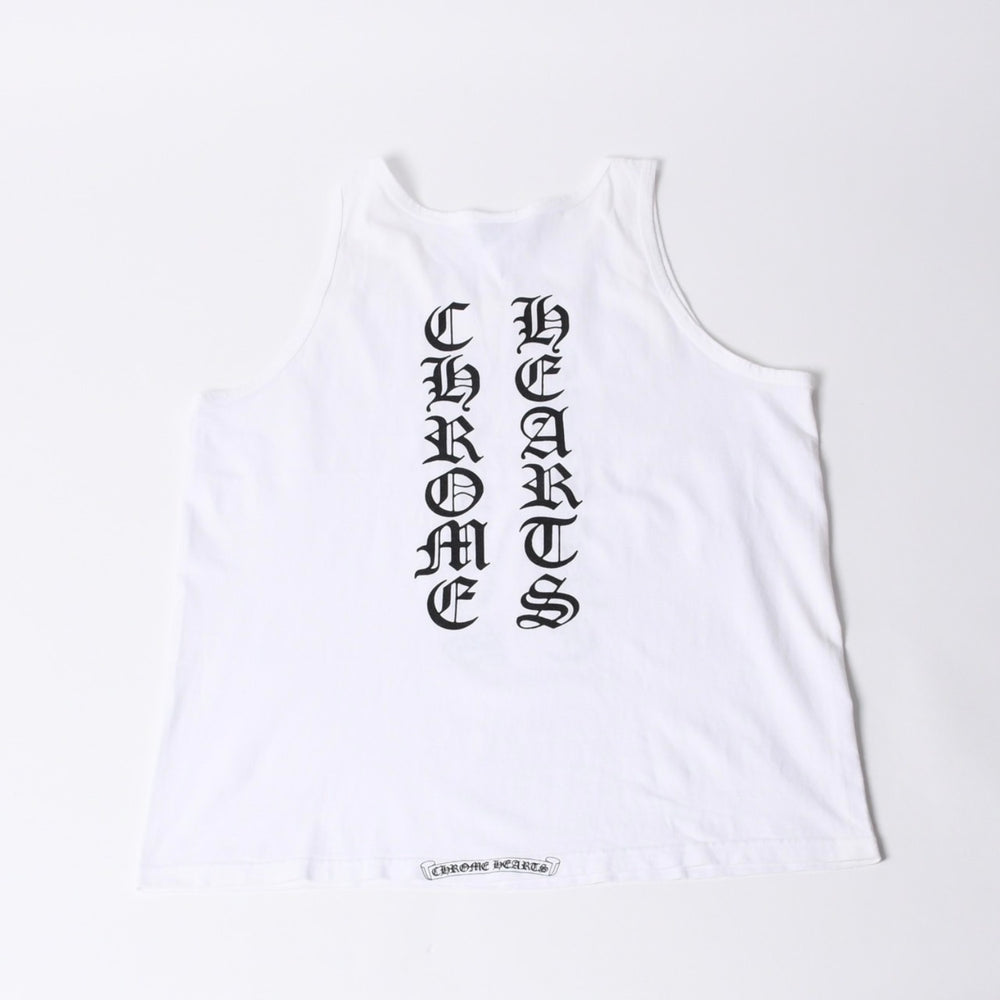 vCHROME HEARTS Chrome Hearts Old Model Tank Top Size M Old English Logo White Black Good Condition Used 4a000559
