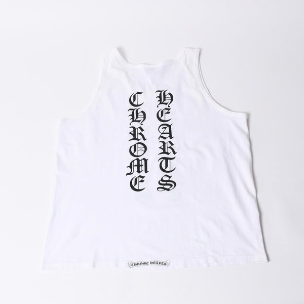 vCHROME HEARTS Chrome Hearts Old Model Tank Top Size M Old English Logo White Black Good Condition Used 4a000559