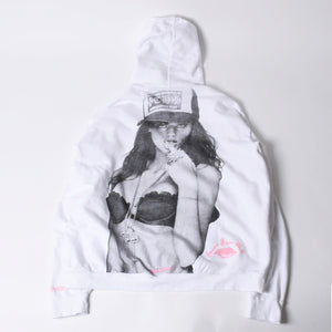 CHROME HEARTS クロムハーツ LLS HOODIE プルオーバーフーディー パーカー サイズXL Laurie Lynn Stark ホワイト 美品 中古 4a000539
