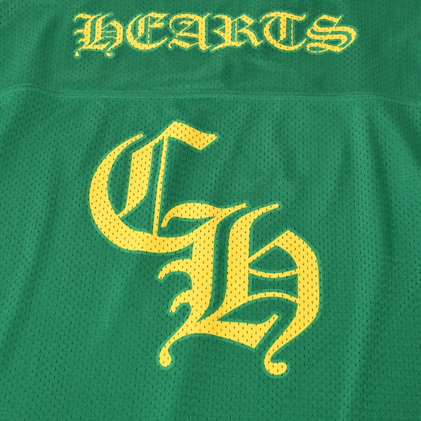 New and unused CHROME HEARTS MESH WARM UP JERSEY Mesh Warm Up Jersey Game Shirt Size XL Green Used 4a000538