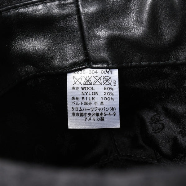 CHROME HEARTS Oval Cross CH Stud Cross Straw Hat Wool Gray Black Hat Size M Good Condition Used 4b013109
