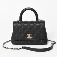 画像をギャラリービューアに読み込む, 新品未使用 CHANEL シャネル ココハンドルXXS 2WAYハンドバッグ ランダム AS2215 キャビアスキン ソーブラック 中古 4a003950