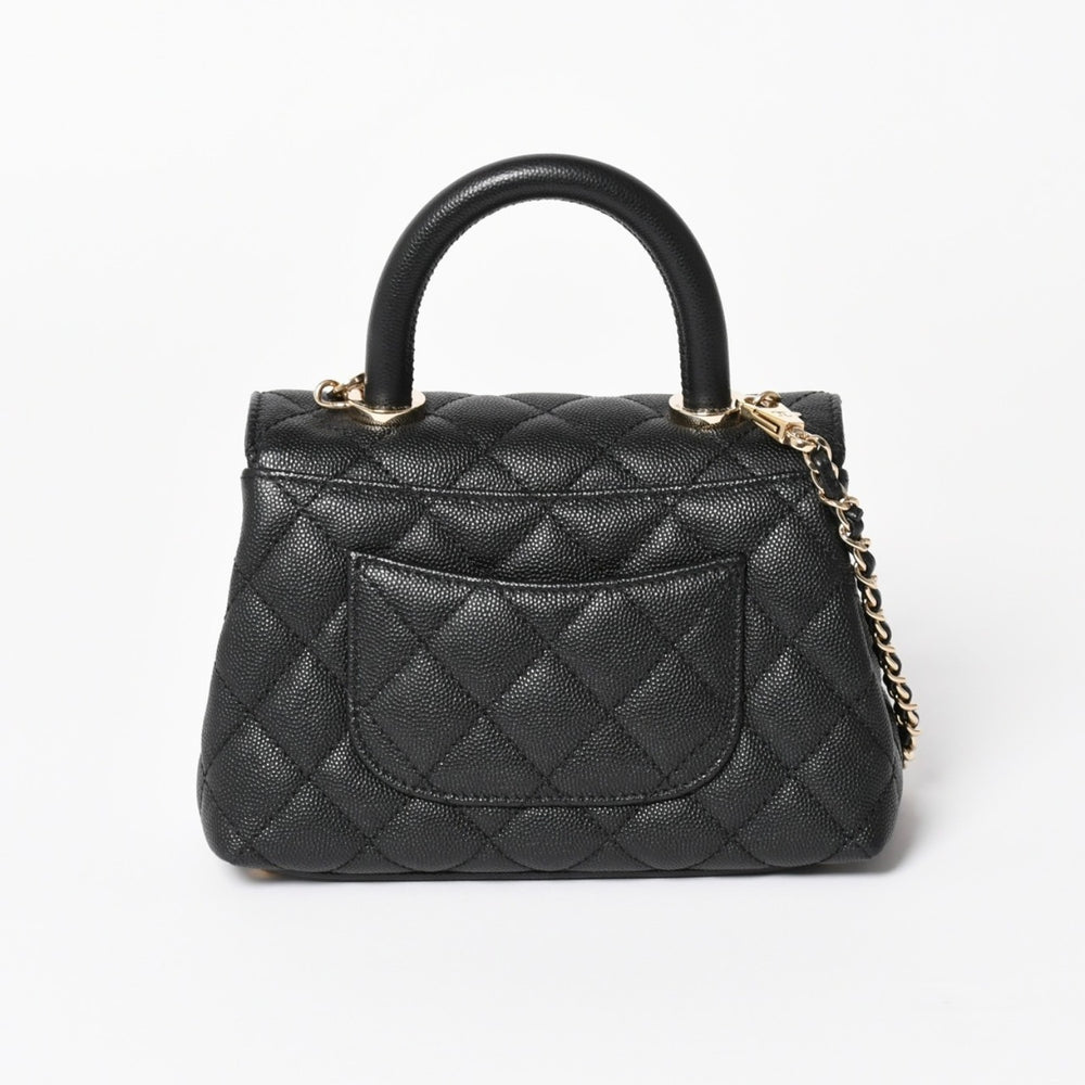 新品未使用 CHANEL シャネル ココハンドルXXS 2WAYハンドバッグ ランダム AS2215 キャビアスキン ソーブラック 中古 4a003950