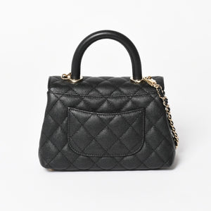 新品未使用 CHANEL シャネル ココハンドルXXS 2WAYハンドバッグ ランダム AS2215 キャビアスキン ソーブラック 中古 4a003950