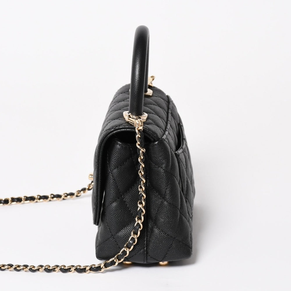 新品未使用 CHANEL シャネル ココハンドルXXS 2WAYハンドバッグ ランダム AS2215 キャビアスキン ソーブラック 中古 4a003950