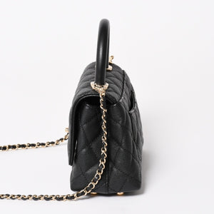 新品未使用 CHANEL シャネル ココハンドルXXS 2WAYハンドバッグ ランダム AS2215 キャビアスキン ソーブラック 中古 4a003950