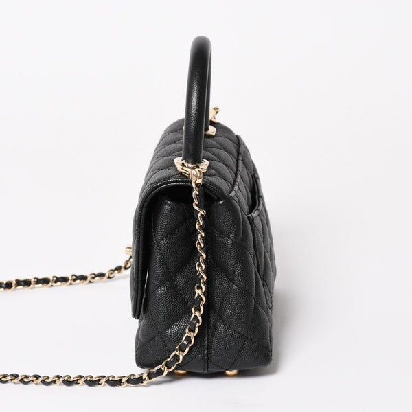 新品未使用 CHANEL シャネル ココハンドルXXS 2WAYハンドバッグ ランダム AS2215 キャビアスキン ソーブラック 中古 4a003950