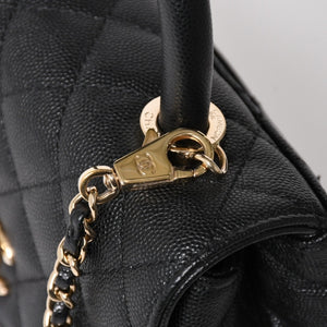 新品未使用 CHANEL シャネル ココハンドルXXS 2WAYハンドバッグ ランダム AS2215 キャビアスキン ソーブラック 中古 4a003950