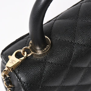 新品未使用 CHANEL シャネル ココハンドルXXS 2WAYハンドバッグ ランダム AS2215 キャビアスキン ソーブラック 中古 4a003950