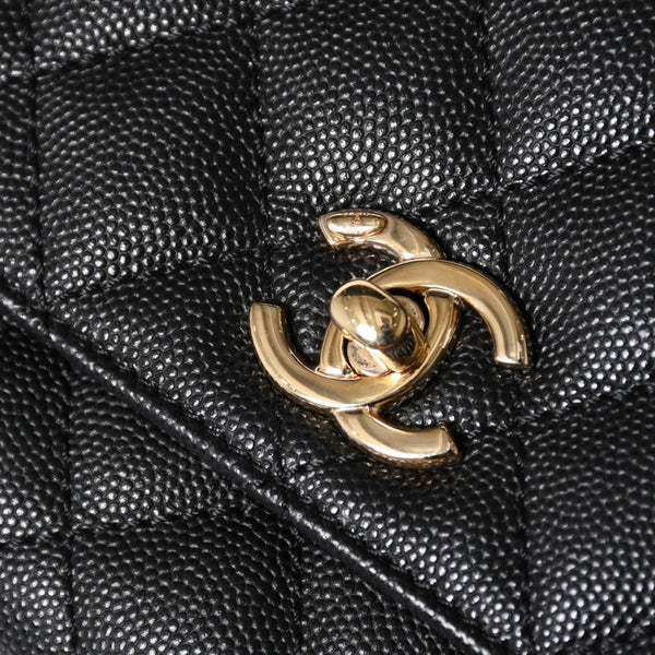 新品未使用 CHANEL シャネル ココハンドルXXS 2WAYハンドバッグ ランダム AS2215 キャビアスキン ソーブラック 中古 4a003950