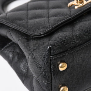 新品未使用 CHANEL シャネル ココハンドルXXS 2WAYハンドバッグ ランダム AS2215 キャビアスキン ソーブラック 中古 4a003950