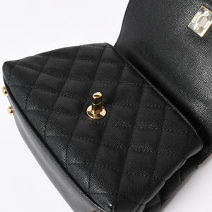 新品未使用 CHANEL シャネル ココハンドルXXS 2WAYハンドバッグ ランダム AS2215 キャビアスキン ソーブラック 中古 4a003950