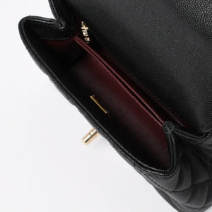 新品未使用 CHANEL シャネル ココハンドルXXS 2WAYハンドバッグ ランダム AS2215 キャビアスキン ソーブラック 中古 4a003950