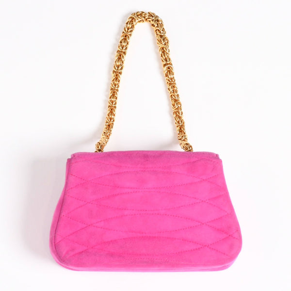 CHANEL Mini One Shoulder Bag No. 2 Coco Mark Stitch Suede Pink Turnlock Gold Hardware Good Condition Used 4a003929