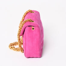 画像をギャラリービューアに読み込む, CHANEL シャネル ミニ ワンショルダーバッグ 2番台 ココマーク ステッチ スウェード ピンク ターンロック ゴールド金具 美品 中古 4a003929