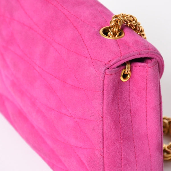 CHANEL Mini One Shoulder Bag No. 2 Coco Mark Stitch Suede Pink Turnlock Gold Hardware Good Condition Used 4a003929