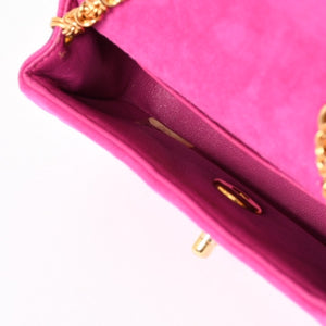 CHANEL Mini One Shoulder Bag No. 2 Coco Mark Stitch Suede Pink Turnlock Gold Hardware Good Condition Used 4a003929