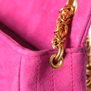 CHANEL Mini One Shoulder Bag No. 2 Coco Mark Stitch Suede Pink Turnlock Gold Hardware Good Condition Used 4a003929
