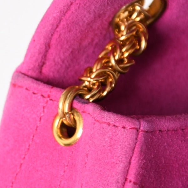 CHANEL Mini One Shoulder Bag No. 2 Coco Mark Stitch Suede Pink Turnlock Gold Hardware Good Condition Used 4a003929