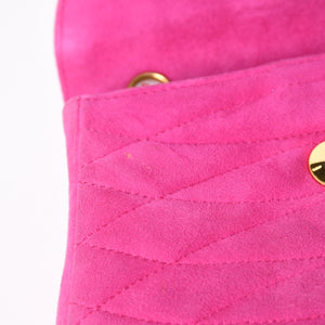 CHANEL Mini One Shoulder Bag No. 2 Coco Mark Stitch Suede Pink Turnlock Gold Hardware Good Condition Used 4a003929