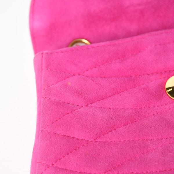 CHANEL Mini One Shoulder Bag No. 2 Coco Mark Stitch Suede Pink Turnlock Gold Hardware Good Condition Used 4a003929