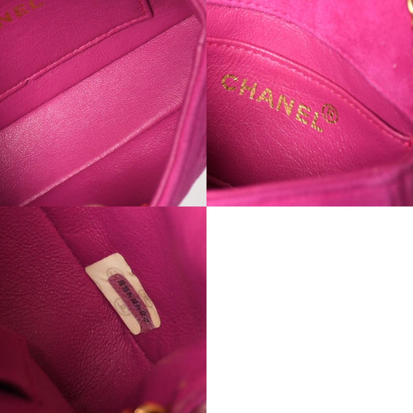 CHANEL Mini One Shoulder Bag No. 2 Coco Mark Stitch Suede Pink Turnlock Gold Hardware Good Condition Used 4a003929