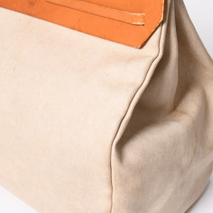 HERMES エルメス エールバッグ TGM トワルアッシュ レザー ◻︎B刻印 トートバッグ ベージュ ブラウン シルバー金具 良品 中古 4b013310