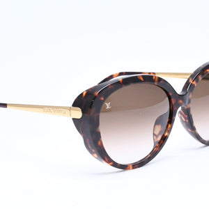 極美品 LOUIS VUITTON ルイヴィトン LV ブルーベル サングラス アイウェア Z0596E サイズ57□16 140 べっ甲カラー ゴールド 中古 4a006606