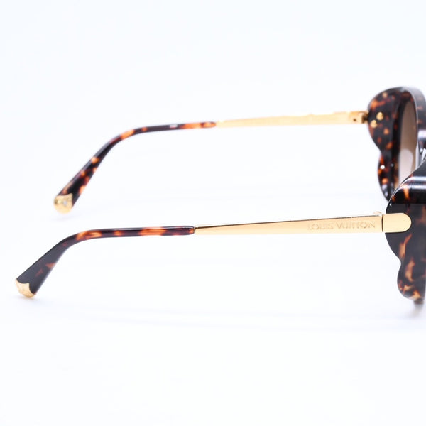 極美品 LOUIS VUITTON ルイヴィトン LV ブルーベル サングラス アイウェア Z0596E サイズ57□16 140 べっ甲カラー ゴールド 中古 4a006606