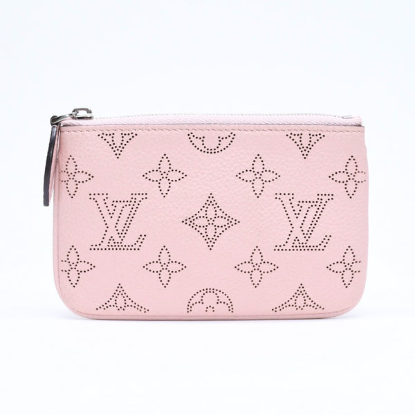 極美品 LOUIS VUITTON ルイヴィトン ポシェット クレ コインケース 小銭入れ M69508 モノグラム マヒナ サーモンピンク 中古 4a006603