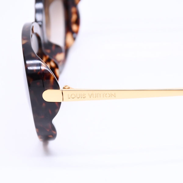 極美品 LOUIS VUITTON ルイヴィトン LV ブルーベル サングラス アイウェア Z0596E サイズ57□16 140 べっ甲カラー ゴールド 中古 4a006606
