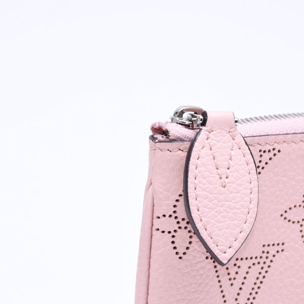 極美品 LOUIS VUITTON ルイヴィトン ポシェット クレ コインケース 小銭入れ M69508 モノグラム マヒナ サーモンピンク 中古 4a006603