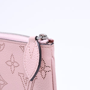 極美品 LOUIS VUITTON ルイヴィトン ポシェット クレ コインケース 小銭入れ M69508 モノグラム マヒナ サーモンピンク 中古 4a006603
