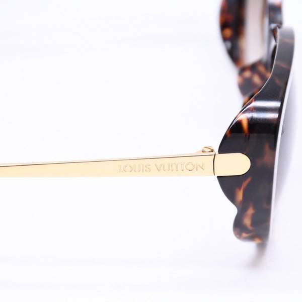 極美品 LOUIS VUITTON ルイヴィトン LV ブルーベル サングラス アイウェア Z0596E サイズ57□16 140 べっ甲カラー ゴールド 中古 4a006606