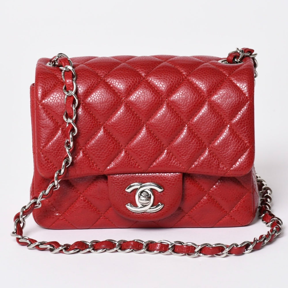 極美品 CHANEL シャネル ミニマトラッセ16 Sフラップ Sチェーンショルダーバッグ A35200 16番台 ココマーク キャビアスキン SV金具 中古 4a002002