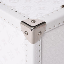 画像をギャラリービューアに読み込む, 極美品 LOUIS VUITTON ルイヴィトン コフレアクセソワール タイガラマ モノグラムキャンバス マイクロファイバー 時計収納ボックス ホワイト シルバー金具 中古 4b013607