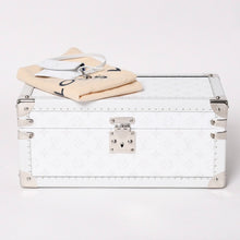 画像をギャラリービューアに読み込む, 極美品 LOUIS VUITTON ルイヴィトン コフレアクセソワール タイガラマ モノグラムキャンバス マイクロファイバー 時計収納ボックス ホワイト シルバー金具 中古 4b013607
