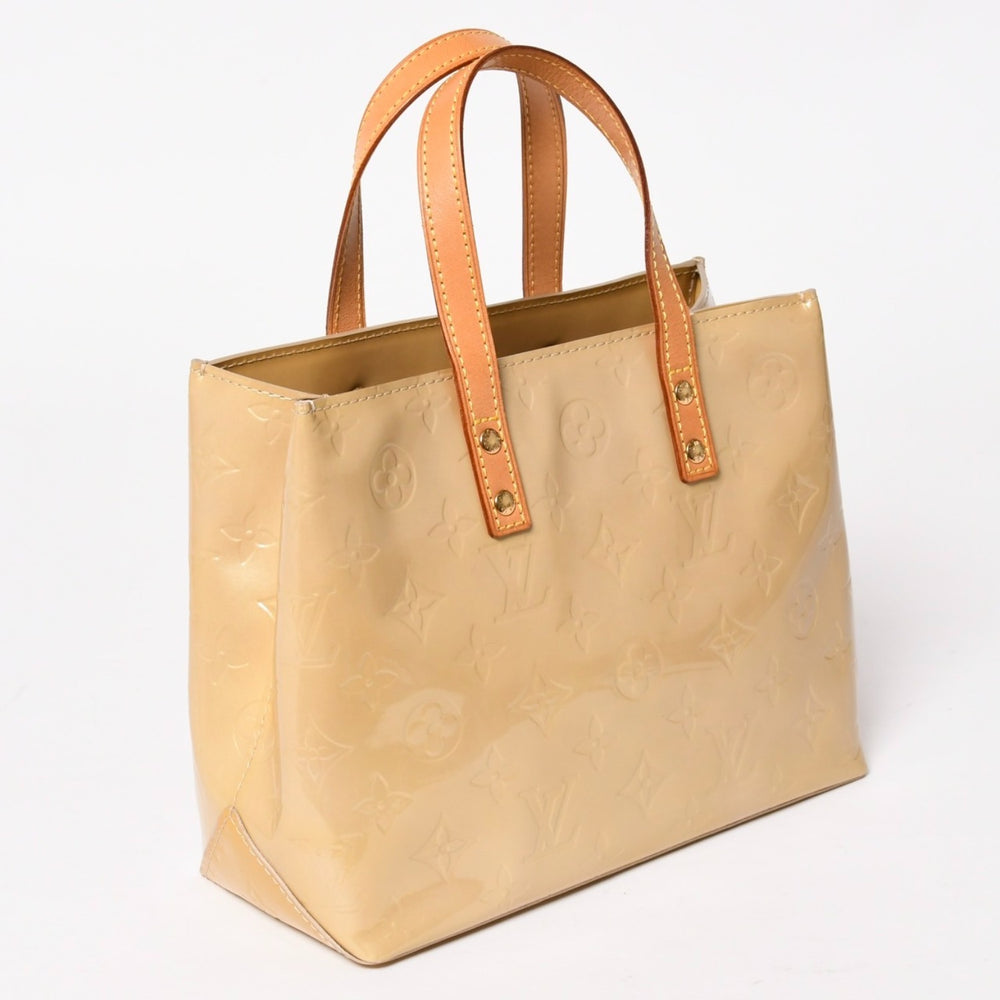 極美品 Louis Vuitton ルイヴィトン Tote Bag トートバッグ ゴールド金具 ヴェルニ M91334 ベージュ 中古 4a003476