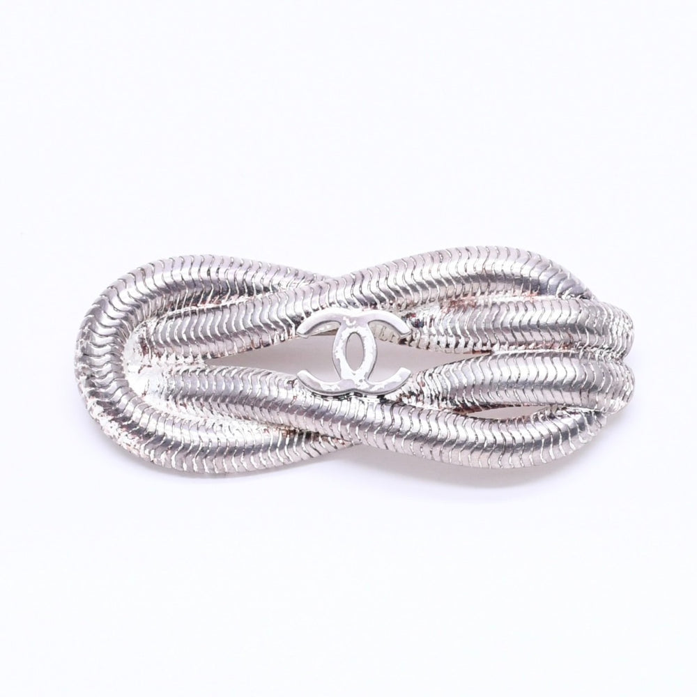 CHANEL シャネル ココマーク ブローチ ロープモチーフ 重量約37.73g 97P刻印 GP メタル シルバー 美品 中古 4c069698