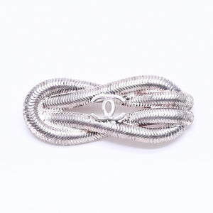 CHANEL シャネル ココマーク ブローチ ロープモチーフ 重量約37.73g 97P刻印 GP メタル シルバー 美品 中古 4c069698