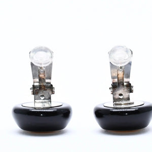 Very good condition CHANEL Coco mark earrings Weight approx. 10.27g 96P stamp Resin metal White Black Bicolor Binaural Used 4c070649