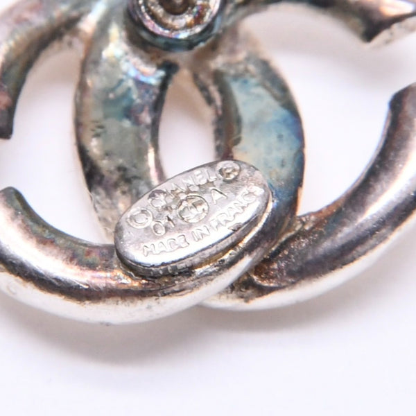 Very Good Condition CHANEL Earrings Coco Mark Silver White 01 A Stamp Made in France One Ear Weight Approx. 1.46g Used 4c061142