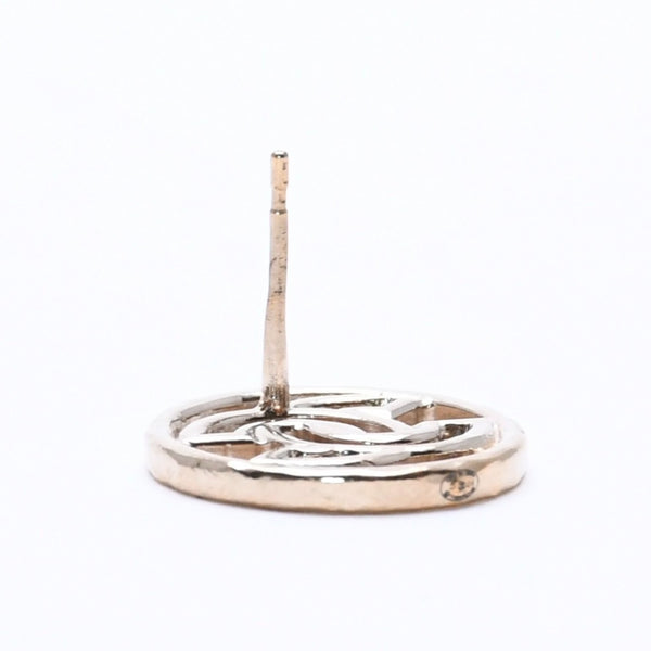 CHANEL Cocomark Earrings Accessories Weight Approx. 3.86g B17C Engraved GP Metal Gold For Both Ears Good Condition Used 65221